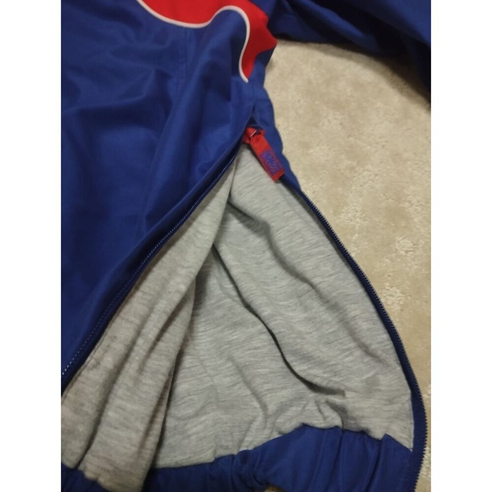 NFL Team Apparel NY Giants Men's XL V-Neck Pullover Windbreaker Jacket Blue Side - Picture 3 of 4